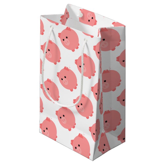 Cute Chubby Pig Gift Bag (Front Angled)