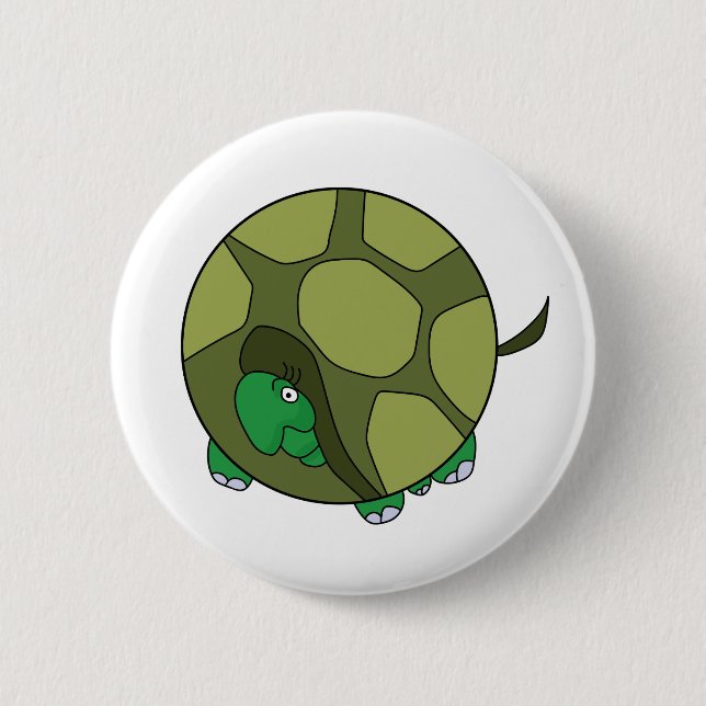 Cute Chubby Turtle 2 Inch Round Button (Front)