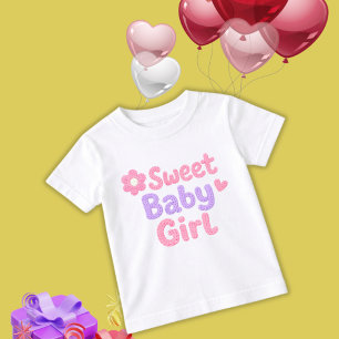 Cute Chunky Knit Lettering Toddler Girl T-Shirt