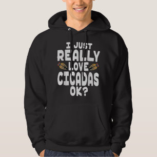Cute Cicada Pocket Little Bug Faux Pocket Hoodie