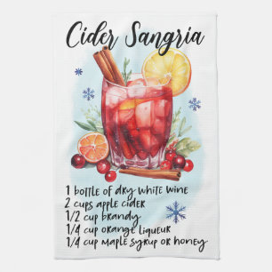 Cute Cider Sangria Christmas Drink Recipe Kitchen Towel