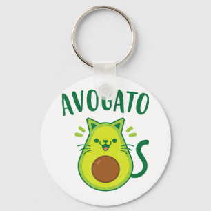 Cute Cinco de Mayo Avogato Avocado Cat Funny Avoca Keychain