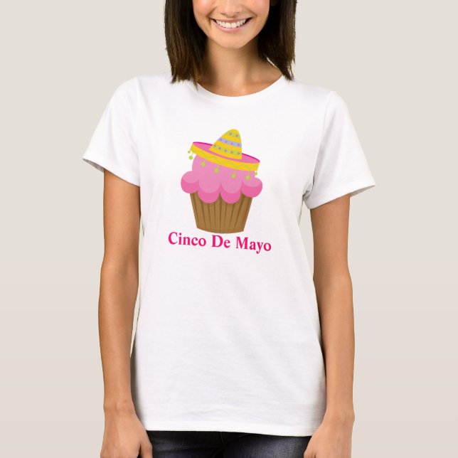Cute Cinco De Mayo Cupcake Womens Tee shirt (Front)