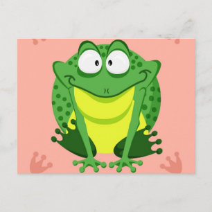 Cute circle frog postcard