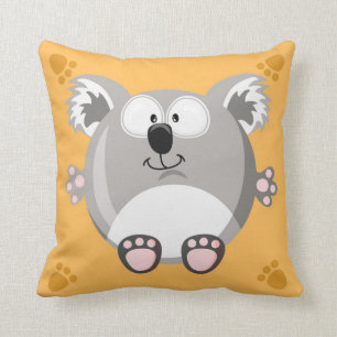 Cute circle koala bear throw pillow