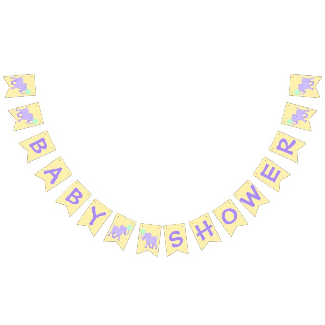 Cute Circus | Baby Shower Elephant Boy Or Girl Bunting Flags (All)