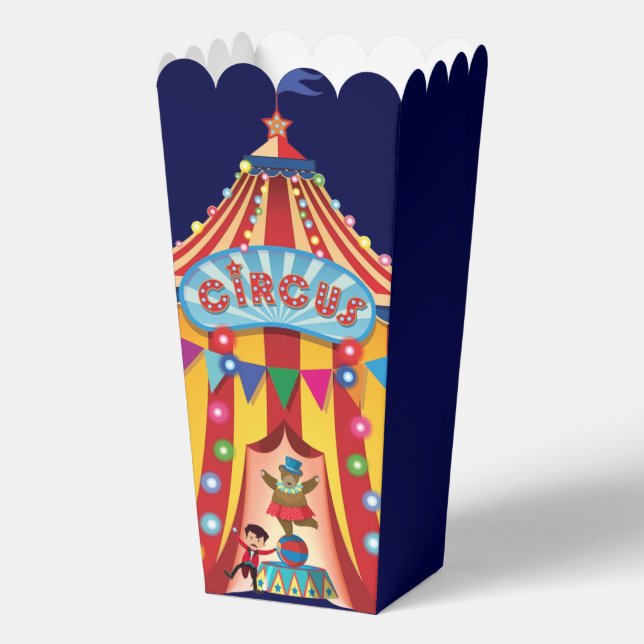 Cute Circus party popcorn  Favor Box (Front)