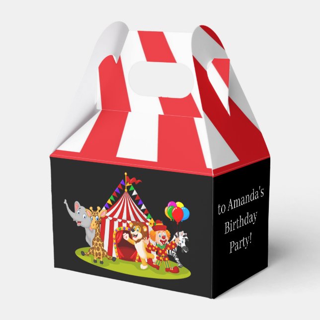 cute Circus thank you add text Favor Box (Front Side)