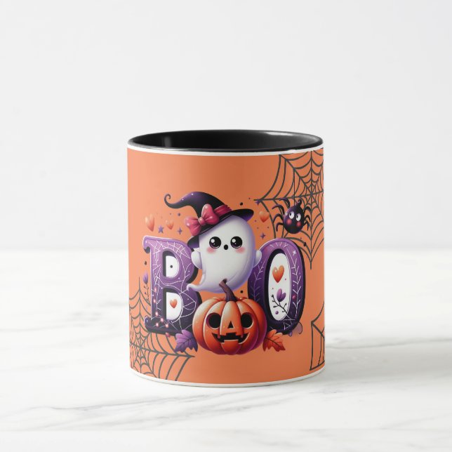 Cute Citrouille Boo Halloween Mug (Centre)