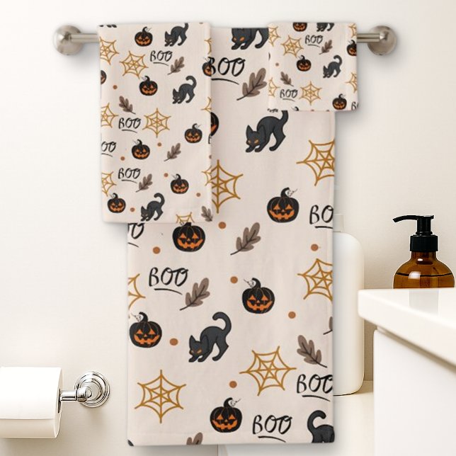 Cute Citrouille Chat Noir Halloween Motif (Créateur téléchargé)
