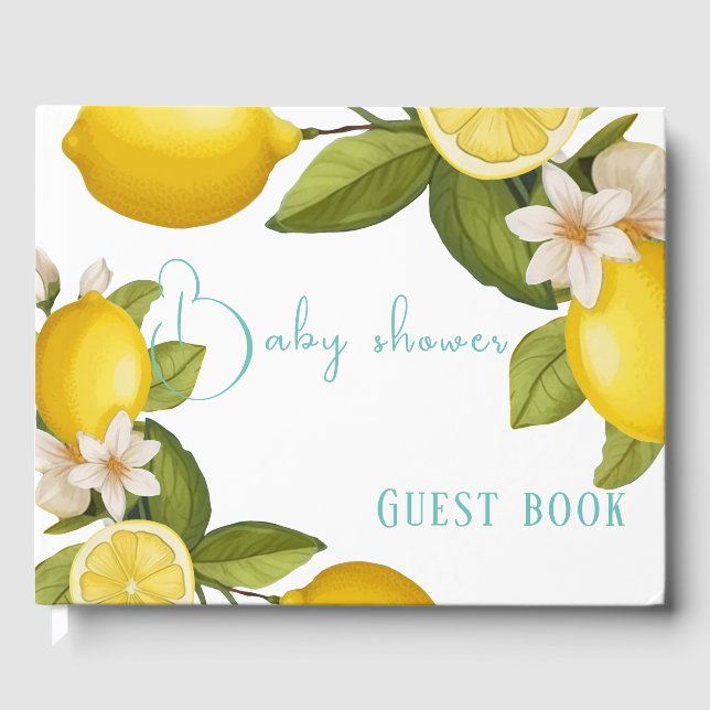 Cute citrus Baby shower massage  Guest Book (Front)