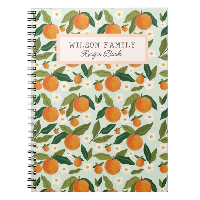 Cute Citrus Cute  Personalized Family Recipe Book (Front)
