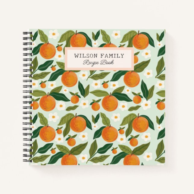 Cute Citrus Cute  Personalized Family Recipes Book (Front)