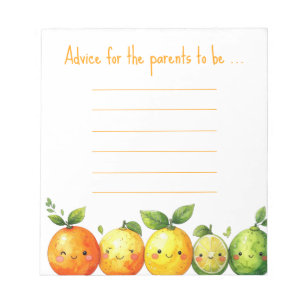 Cute Citrus Fruit Baby Shower Advice for Parents  Notepad