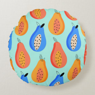 Cute Citrus Fruits Summer Vintage Round Pillow