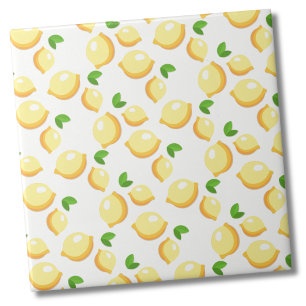 Cute Citrus Lemon Pattern Tile