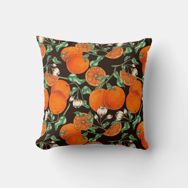 Cute Citrus pattern Throw Pillow (Front)