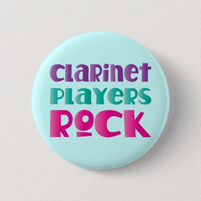 Cute Clarinet Players Rock Music Gift 2 Inch Round Button (Front)
