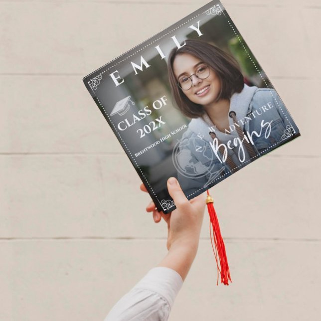 Cute Class Of 2025 New Adventure Begins Photo  Graduation Cap Topper (Cute Class Of 2024 New Adventure Begins Photo Graduation Cap Topper)