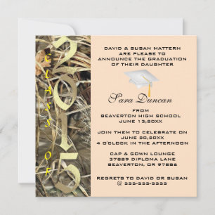 Cute Classic Camo Elegant 2015 Graduation Invites