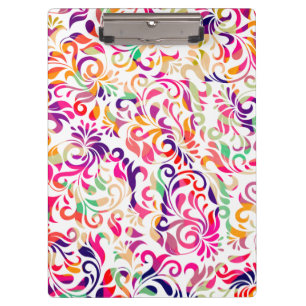 Cute classic colourful flowers pattern clipboard