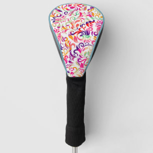Cute classic colourful flowers pattern golf head cover