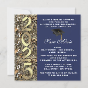 Cute Classic Country Camo 2025 Graduation Invite