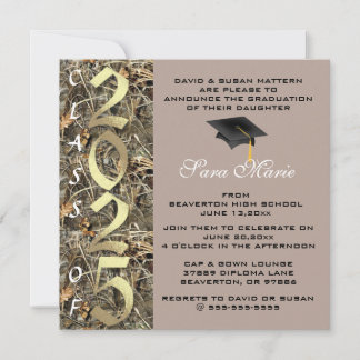 Cute Classic Country Camo 2025 Graduation Invite