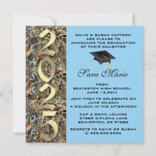Cute Classic Country Camo 2025 Invitation de diplô