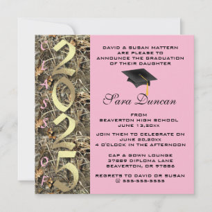 Cute Classic Country Camo 2025 Invitation de diplô