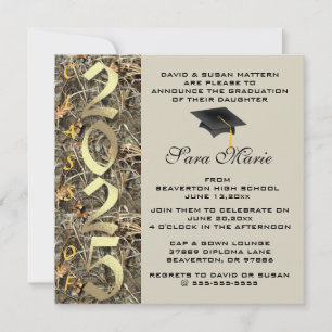 Cute Classic Country Camo 2025 Invitation de diplô
