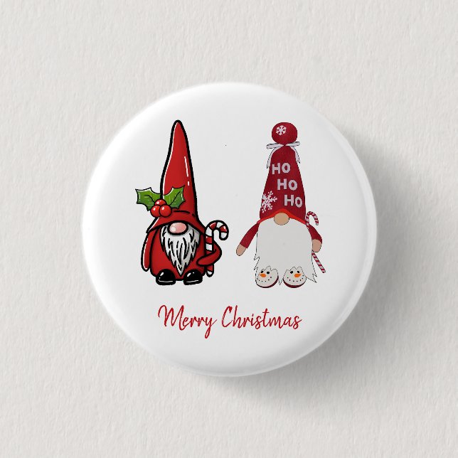 Cute Classic  Gnomes Custom Christmas 1 Inch Round Button (Front)