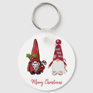 Cute Classic Gnomes Custom Christmas Keychain