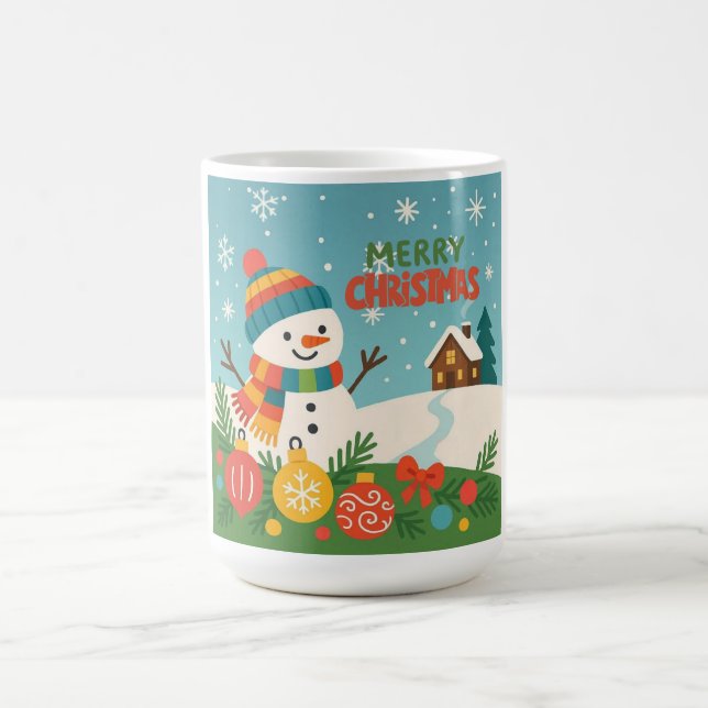 Cute, classic Merry Christmas snowman Coffee Mug (Center)