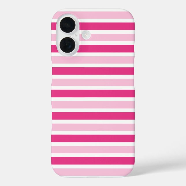 Cute Classic Pink and White Stripes  Case-Mate iPhone Case (Back)