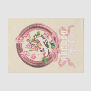 Cute Classic Pink Rococo Girl Roses Bow Shoe Tissue Paper