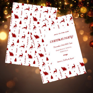 Cute Classic Red Reindeer Christmas Holiday Card