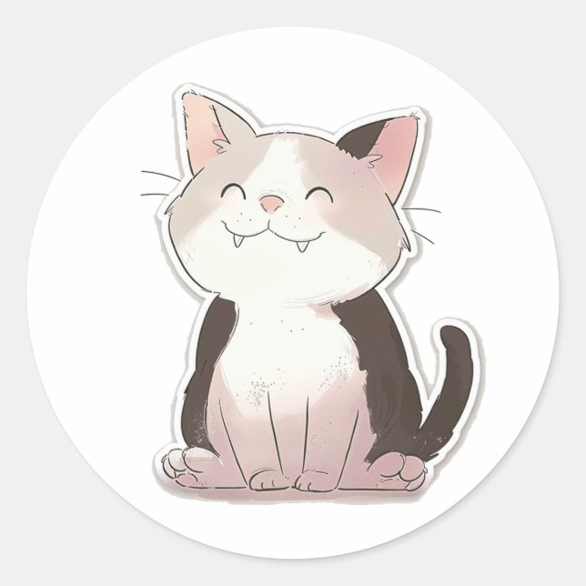 Cute Classic Round Sticker (Front)