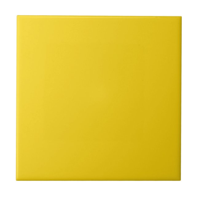 Cute classic solid bright yellow Colourful kitchen Tile (Front)