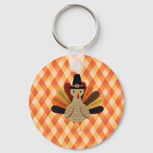 Cute, classic/vintage Thanksgiving Turkey Keychain