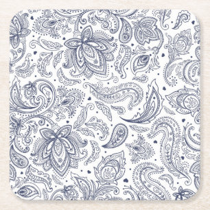 Cute classical flowers patterns square paper coaster