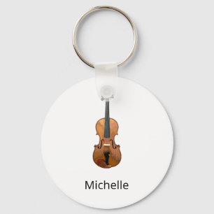 Cute Classical Music Violin Personalized Keychain