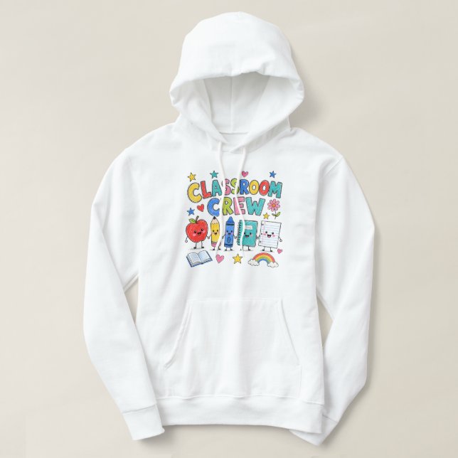 Cute Classroom Crew Teacher Classroom Decor Hoodie (Design Front)