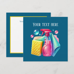 Cute cleaning business customizable Flat card