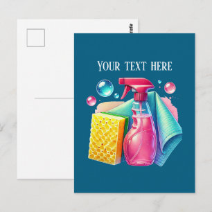 Cute cleaning business customizable postcard