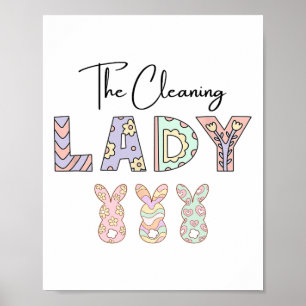 Cute Cleaning Lady - Easter Poster