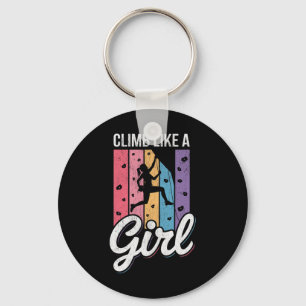 Cute Climb Like A Girl Cool Free Climbing Lovers _ Keychain