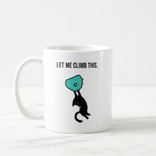 Cute Climbing Cat Catches Climbing Hold Coffee Mug