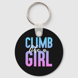 Cute Climbing Girl T Shirt Rock Climbing Party Gif Keychain