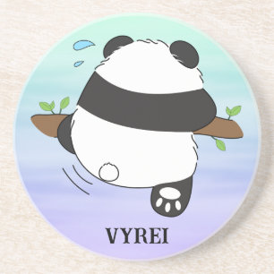 Cute Climbing Panda Double Side Front Back Coaster